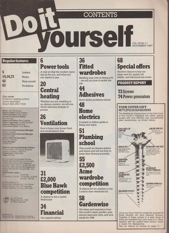 November 1987 Do it yourself magazine