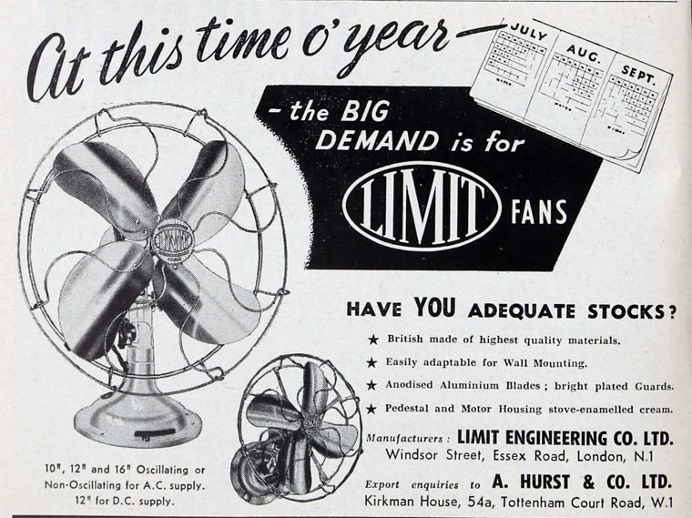 September 1953 Limit advert