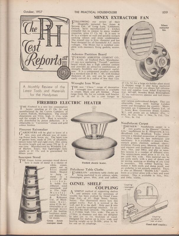 October 1957 Practical Householder magazine