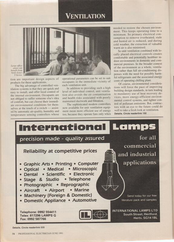 June 1991 Professional Electrician and Installer magazine