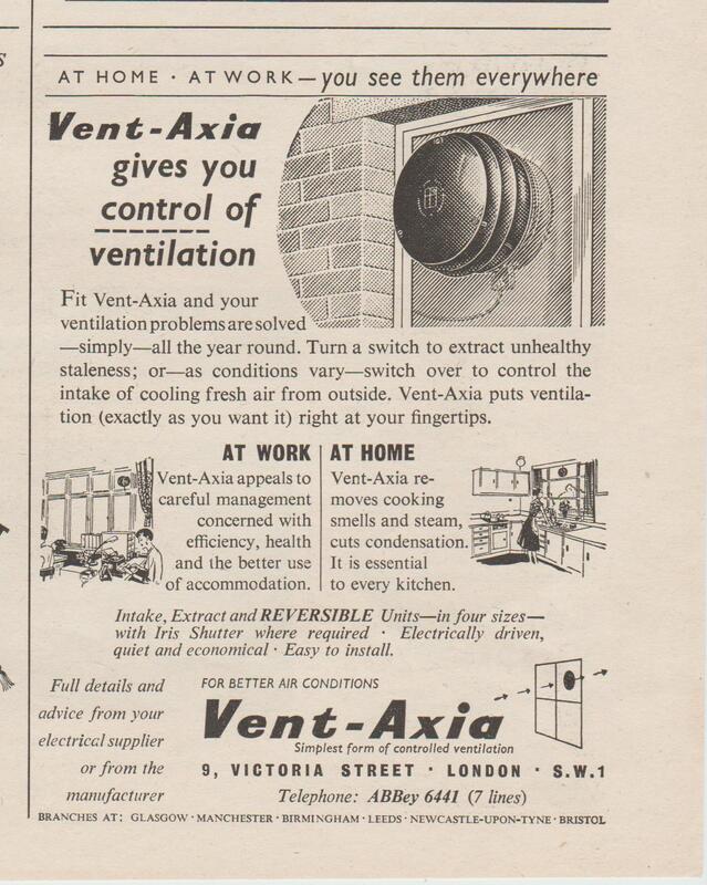 November 1956 Vent Axia advert