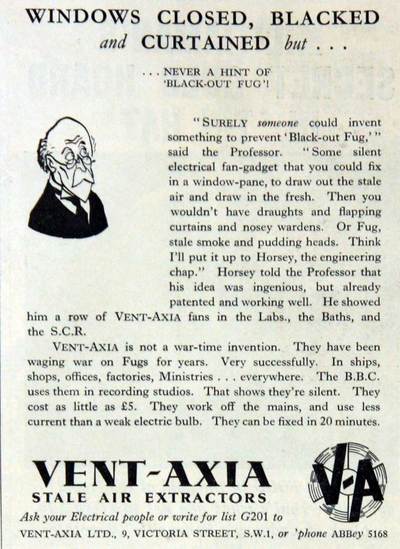 September 1936 Vent Axia advert