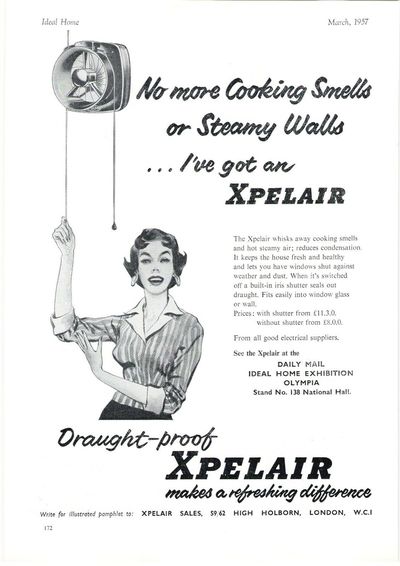 Xpelair advert March 1957
