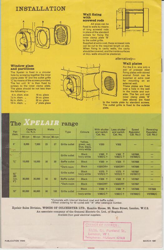 Xpelair brochure March 1961