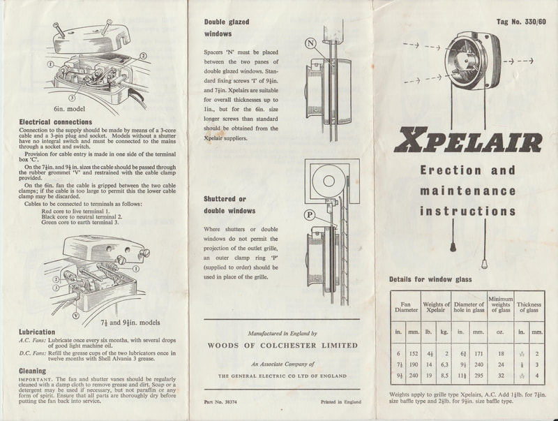 1960 Xpelair erection and maintenance instructions